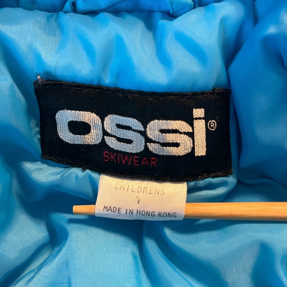 Vintage OSSI SKIWEAR SKI SUIT - Kids Size 4 Blue, Yellow, Red - HONG KONG - Picture 4 of 12